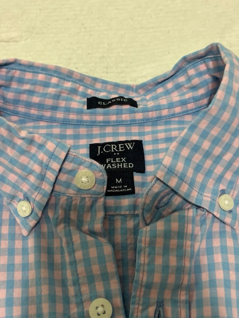 J. Crew Button-Down Gingham Shirt - Blue & Pink